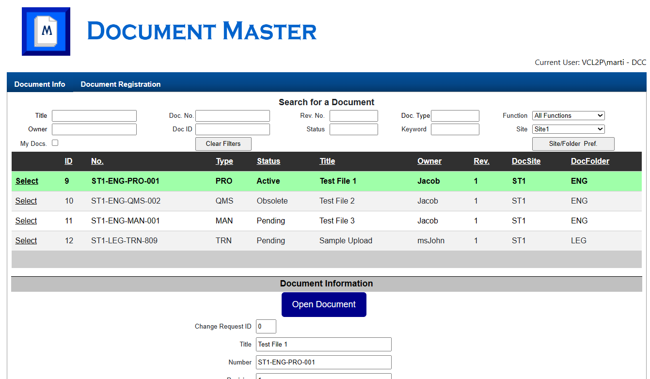 Document Master GUI